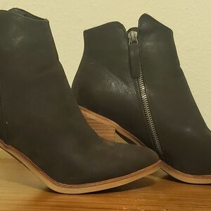 MIA Black Ankle Booties with Wooden Sole